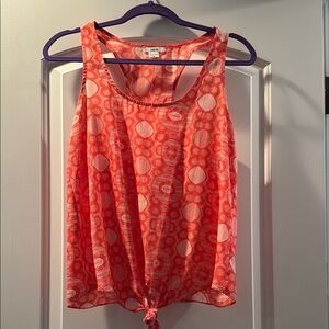 Women’s racerback Dark Pink/Orange Geometric Tank Top